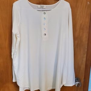 Zenana Basic Button Long Sleeve Top